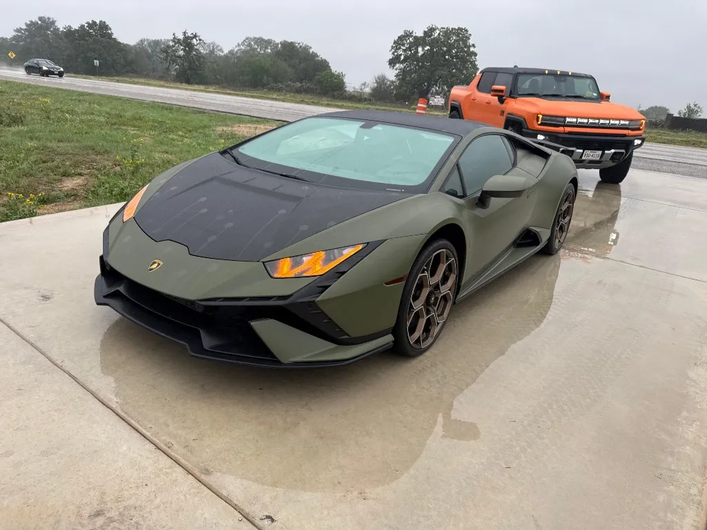Matte green Lamborghini Huracan Tecnica delivered